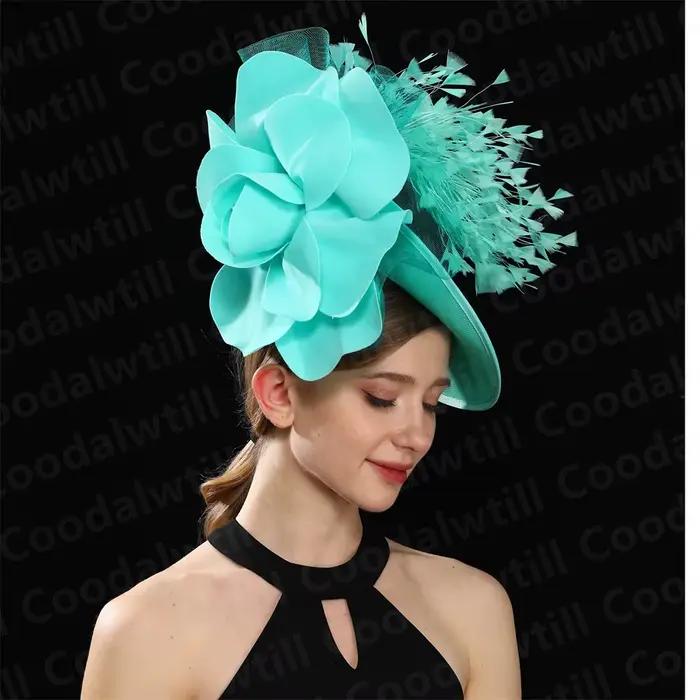 Chapeau Fascinateur de Mariage avec Grande Fleur Polyester pour Femmes Occasions Spéciales Performance Gala Soirées Théâtre