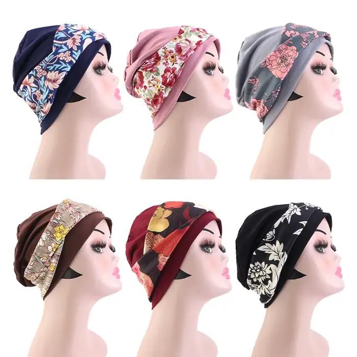 Chapeau bandeau en cheveux croisés imprimé de style bohème pour femmes