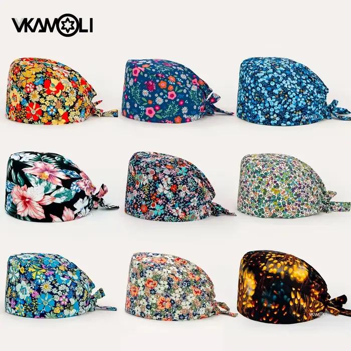 Casquette de gIslande médicale en coton imprimé pour hommes et femmes