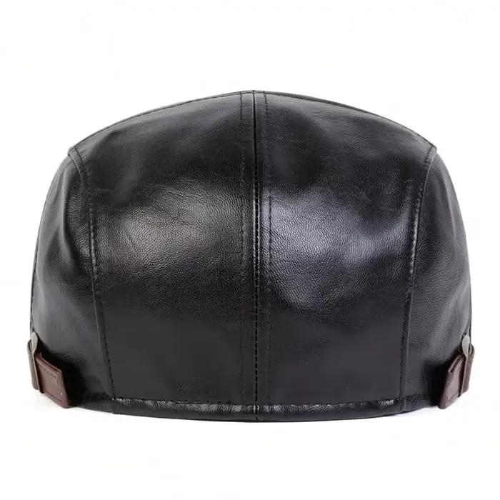 Casquettes de gavroche rétro en cuir PU pour hommes