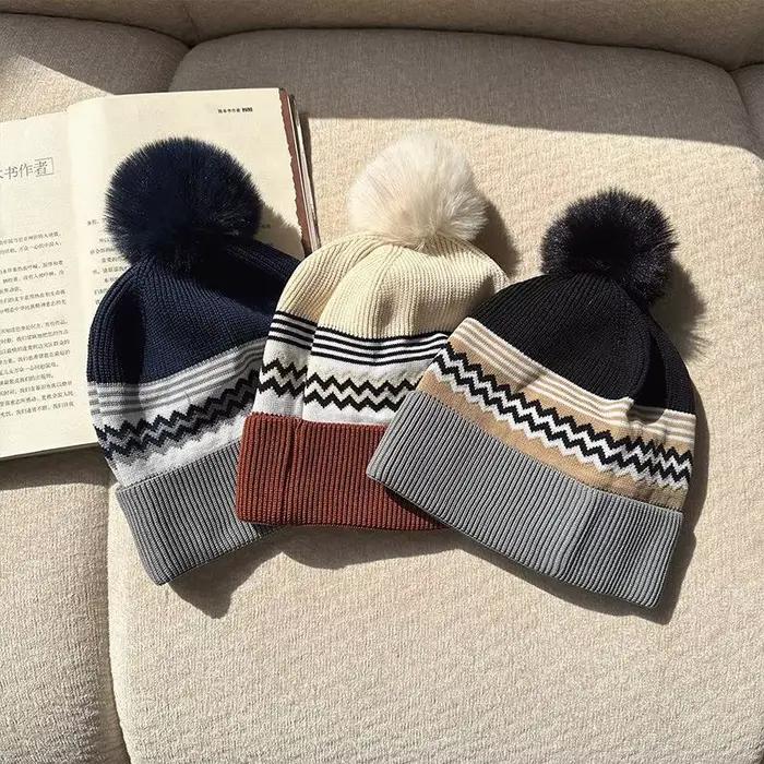 Nouveau Chapeau en laine tricoté pour femmes automne/hiver avec une grande circonférence de la tête un Style décontracté chaud et résistant au froid