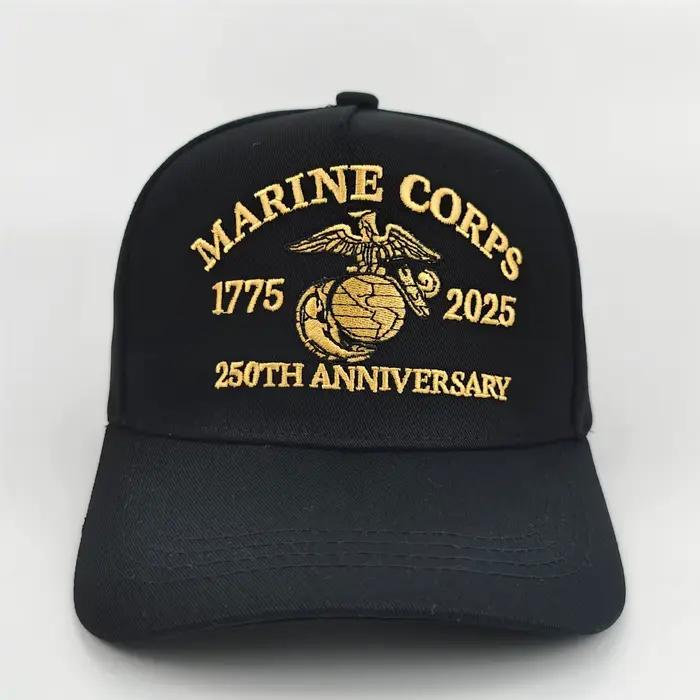 Casquette de baseball officielle du Corps des Marines des États-Unis 250e anniversaire - Tricotée avec motif de logo