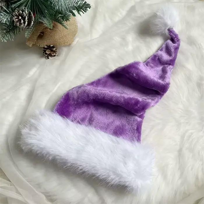 Chapeau de Père Noël en tissu doux pour adultes couleurs variées design festif pour les fêtes de fin d année et événements costumés