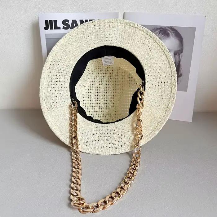Chapeaux de paille tendance en fibres pour femmes et hommes