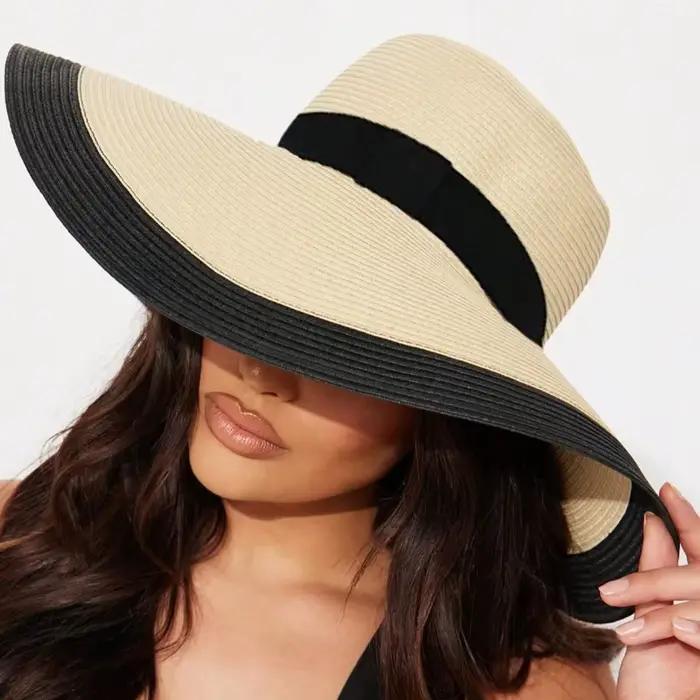 Chapeau de paille bohème élégant pour femme