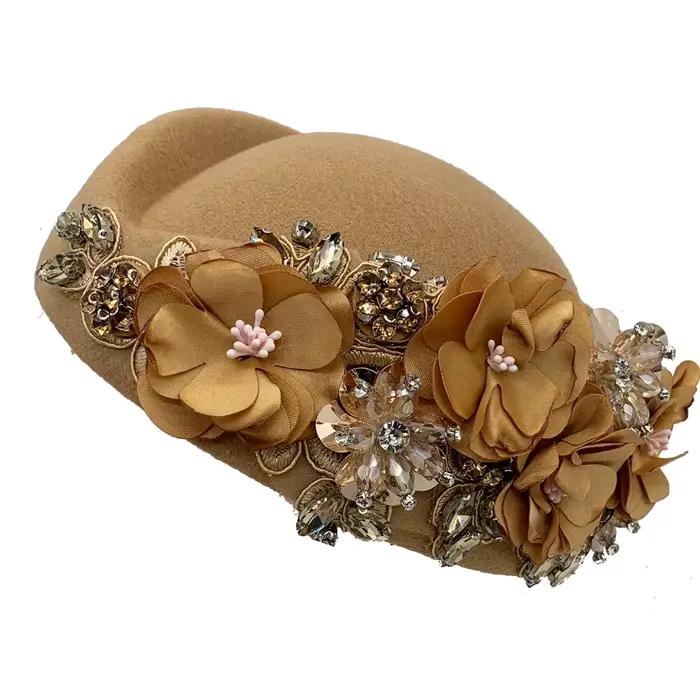 Chapeau Turban en feutre Vintage pour femmes