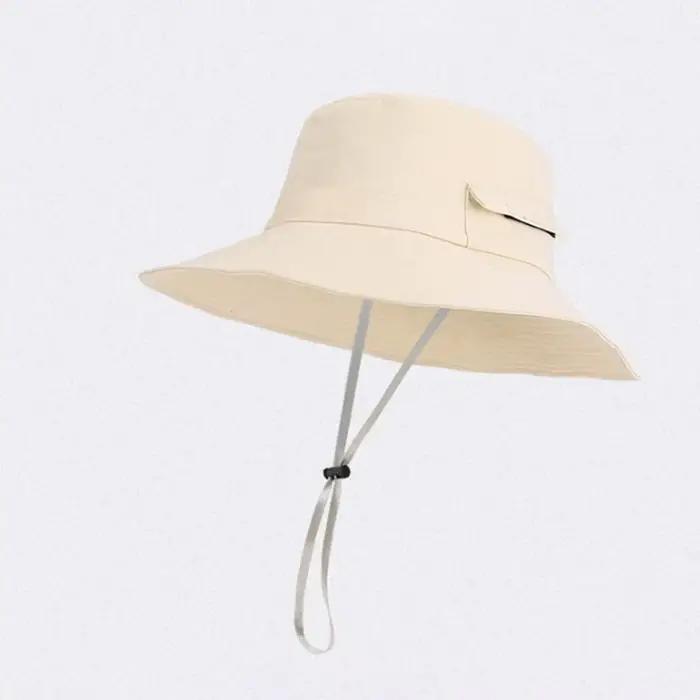 Chapeau de pêcheur pour homme avec cordon de serrage, en nylon et polyester, respirant, léger, protection solaire, chapeau de randonnée