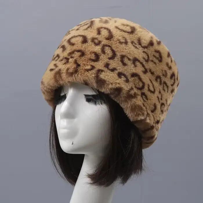 Chapeaux en fausse fourrure pour femmes hiver automne moelleux chapeau russe casquette d'hiver bonnets féminins couleur
