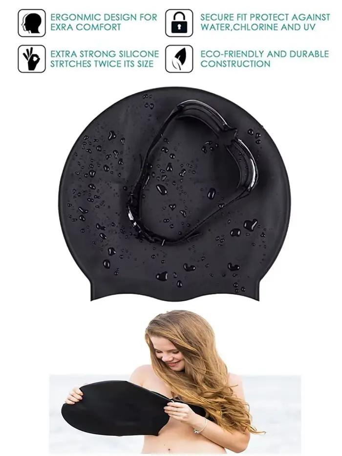 Bonnet de bain surdimensionné à cheveux longs