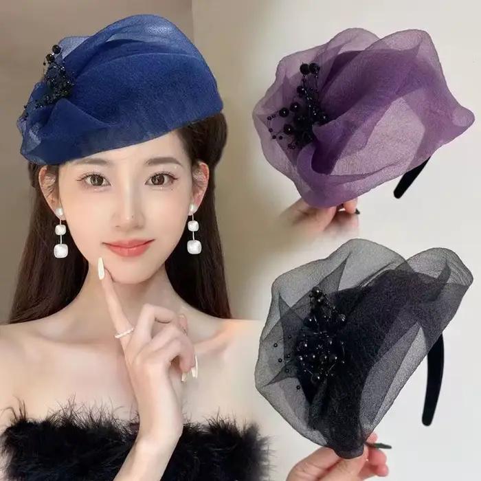 Bandeau demi-chapeau français Vintage gracieux pour femmes