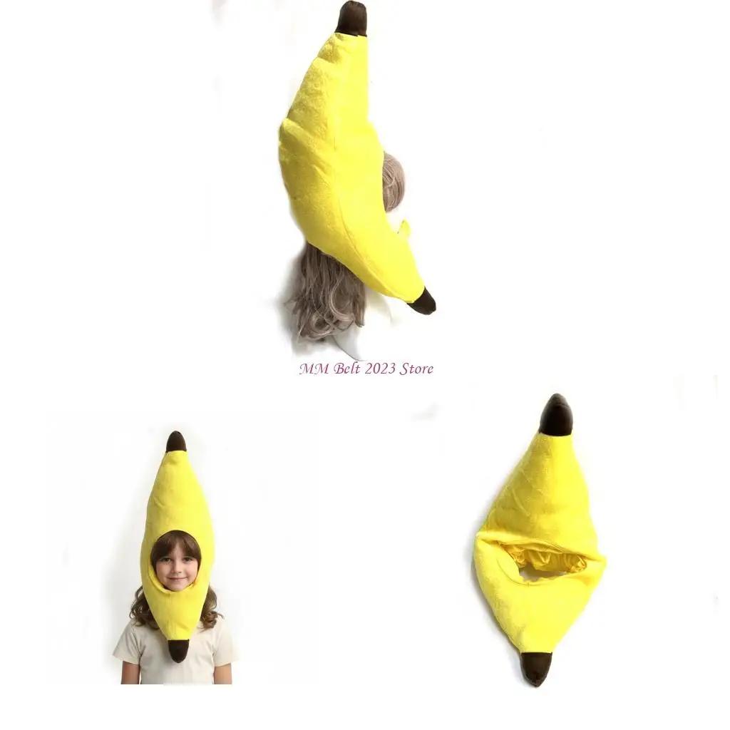 49ME – chapeau amusant en forme banane, velours doux, crochet sécurisé pour Halloween Cosplay