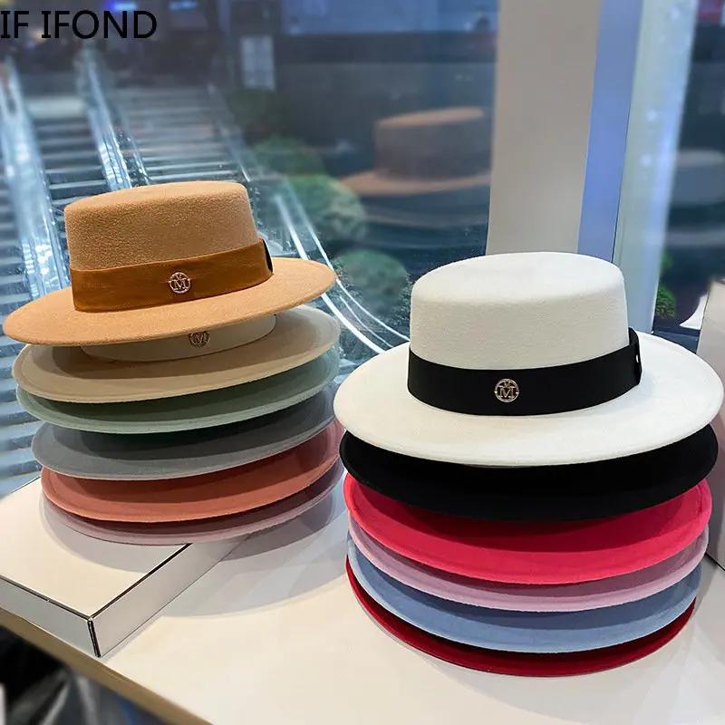 Fedora chapeaux pour femmes haut plat mode élégant melon robe casquettes Panama église mariage ruban