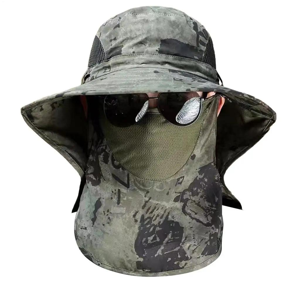Chapeau de randonnée avec protection UV, couvre-visage et rabat pour le cou détachable, casquette UP