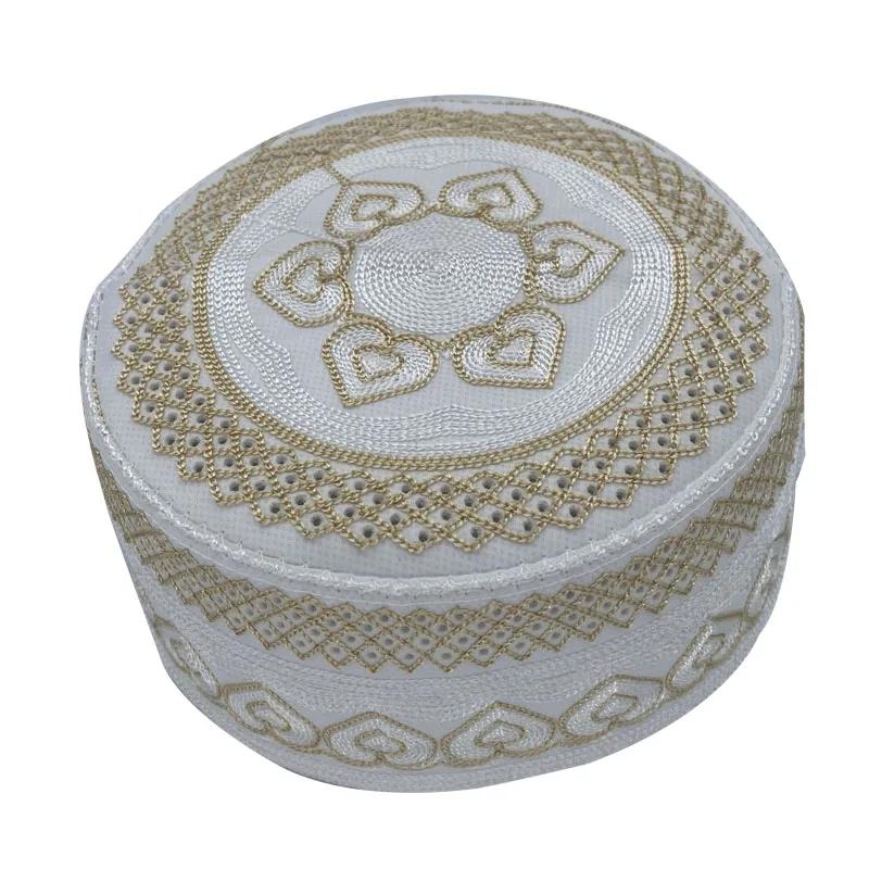 Chapeau de prière musulman en coton brodé pour hommes, Arabie saoudite, chapeaux islamiques, Topkipp