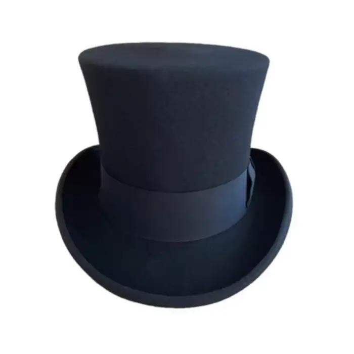 Chapeau haut de forme britannique en feutre de laine blanc, taille 54-61 cm, hauteur 18 cm, pour hom