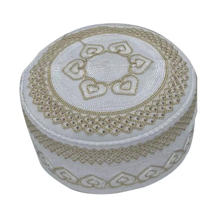 Chapeau de prière musulman en coton brodé pour hommes, Arabie saoudite, chapeaux islamiques, Topkipp