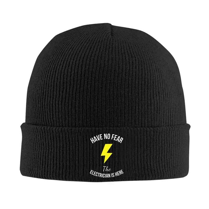 Pas de peur l'électricien est ici travail drôle casquette tricotée chaude hiver tricot Bonnet chapea