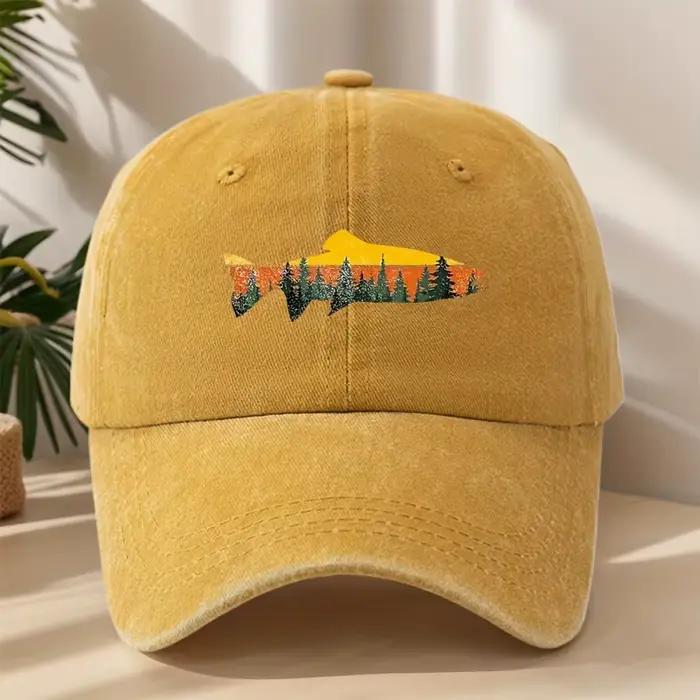 Chapeau de Baseball imprimé à motif de poisson amusant, chapeaux de sport de plein air Vintage pour