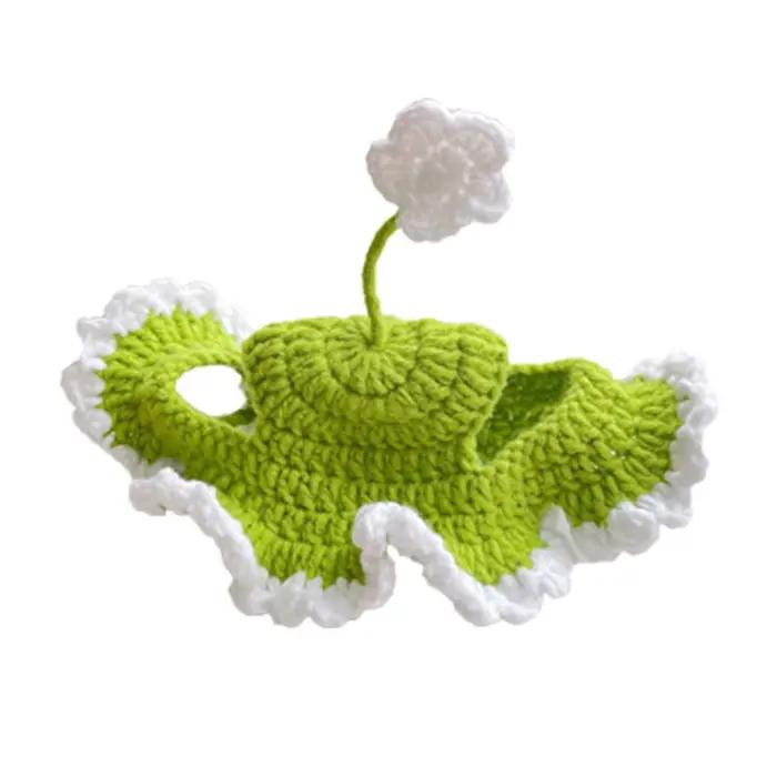 Chapeau en tricot confortable pour chat, fait main, motif chat de dessin animé, chaud et mignon, acc
