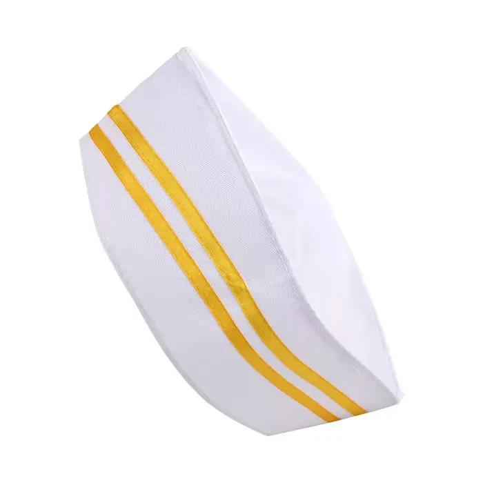 Casquette de cuisine en forme de bateau, chapeau de chef plat, résistant à l'huile, pour la restaura