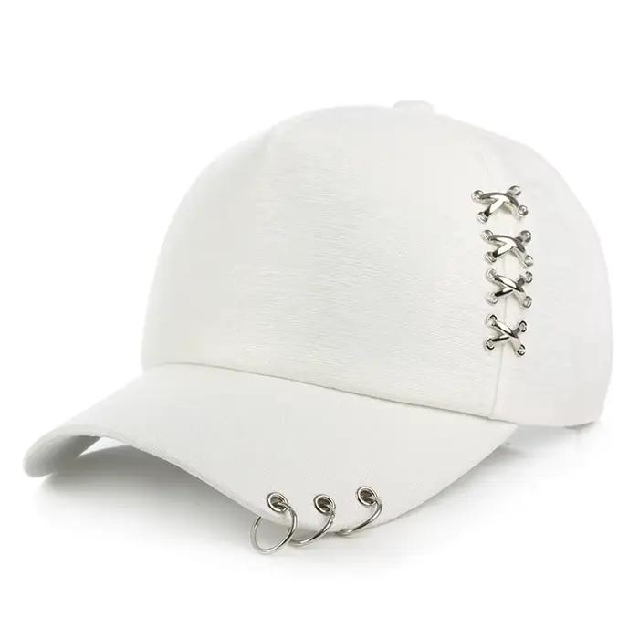 Casquette de luxe mercerisée ventilée avec anneau en métal, parfaite pour le printemps et l'été, sty