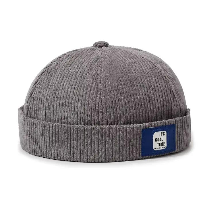 Casquette en velours côtelé Patch Landlord - Style tendance streetwear et moto, ambiance élégante et