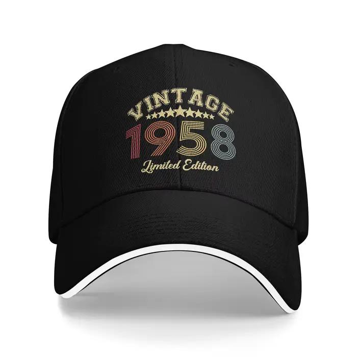 Casquette de baseball vintage édition limitée 1958, 68 ans, décontractée, style hip-hop, pour hommes