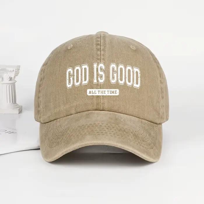 MLFO God is Good Casquette de baseball délavée Printemps/Été, Unisexe, Chapeau de pêche, Chapeau de