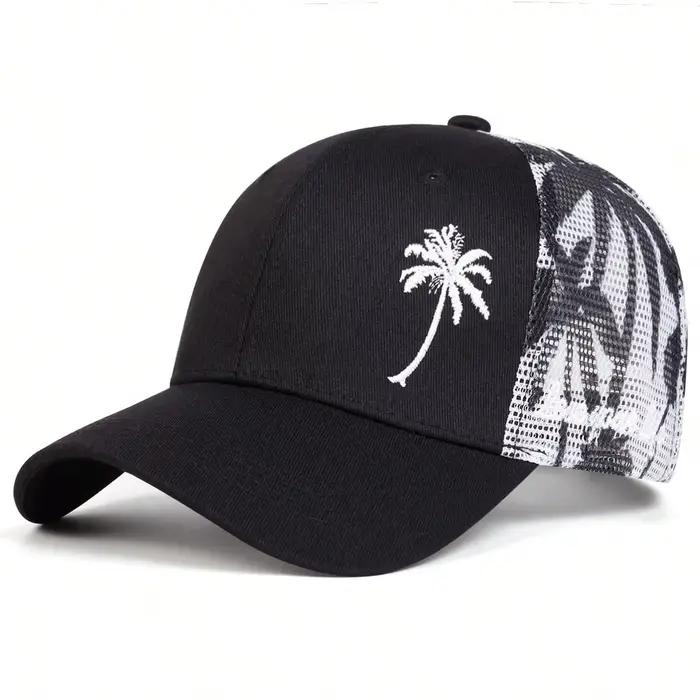 Casquette décontractée en maille pour homme, protection solaire, motif cocotier, style chauffeur de