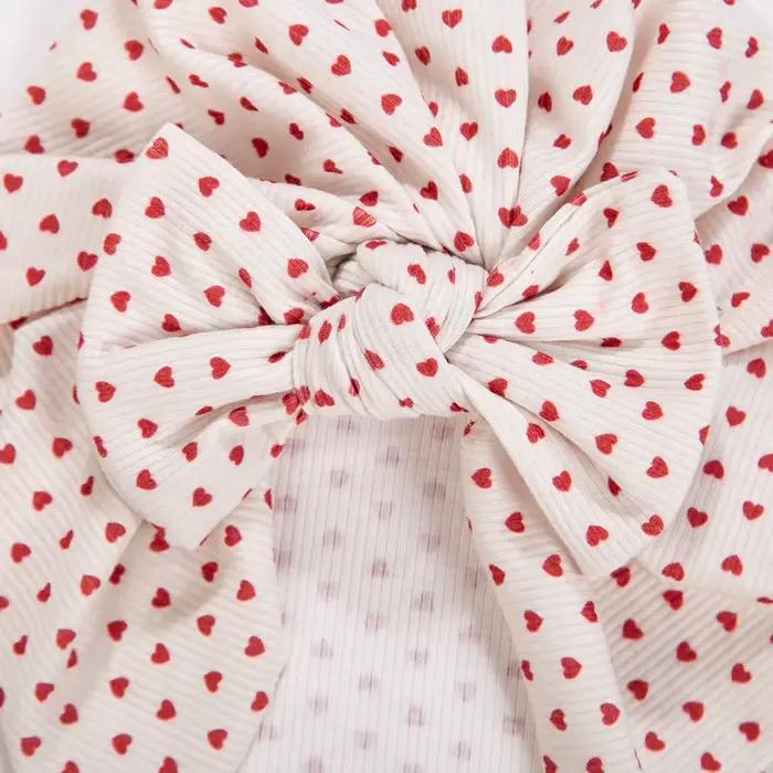 Ins côtelé bébé Turban chapeaux coeur Dasiy cerise papillon ours imprimé infantile bonnets enfant en