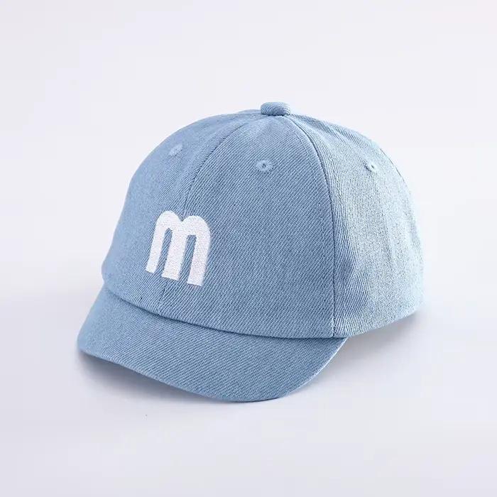 Nouvelle casquette de baseball en jean à large bord pour enfants, 48-50 cm, 1-3 ans, chapeau de sole