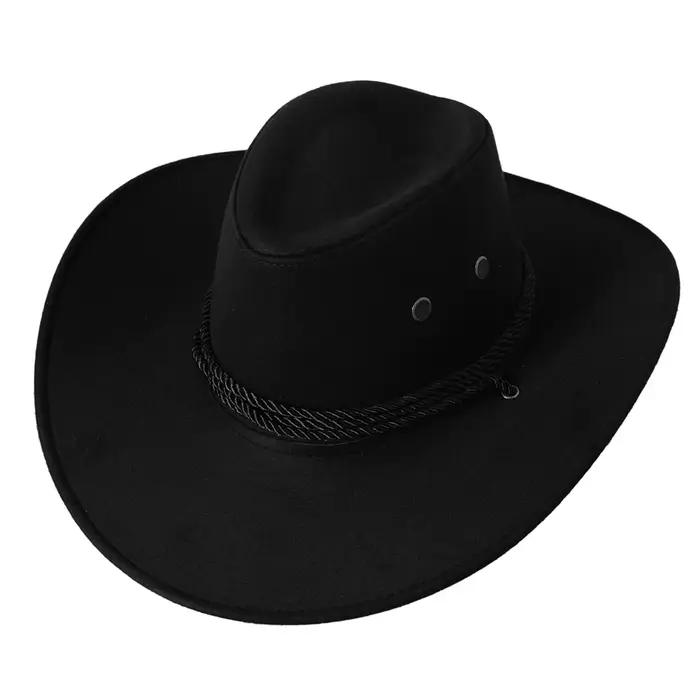 Chapeau de Cowboy occidental Vintage pour hommes et femmes, casquette de soleil à large bord pour ho