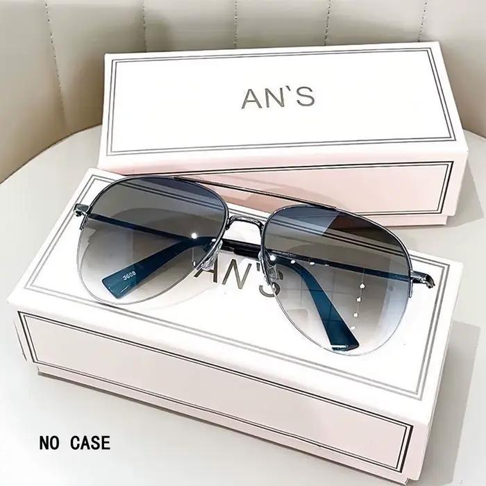 1pc aviateur mode grand visage conduite équitation élégant à la mode personnalité lunettes de soleil