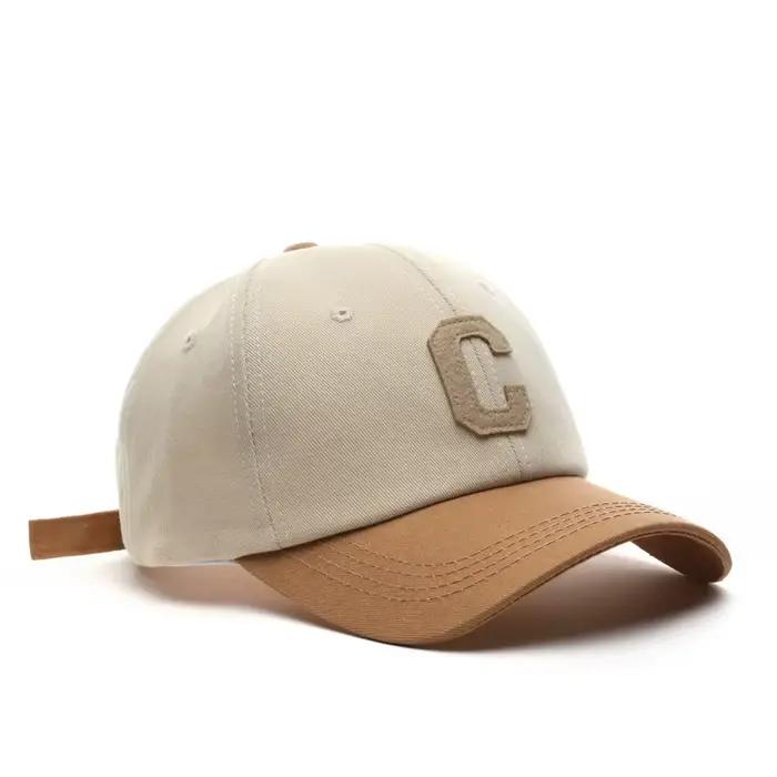 Casquette de baseball vintage brodée avec la lettre C | Design bicolore, sangle réglable, unisexe