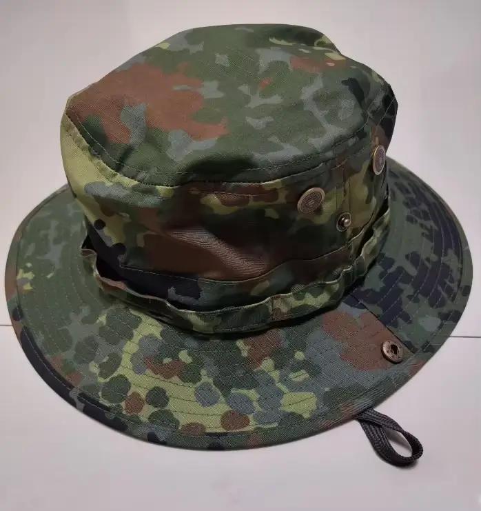 Chapeau Boonie camouflage Flecktarn allemand, casquette extérieure verte