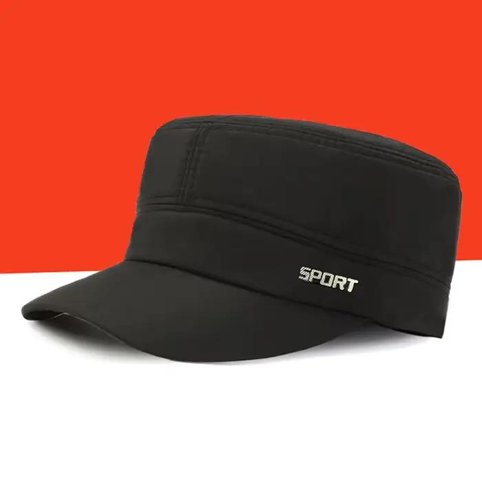 Casquette à visière plate en coton de couleur pure pour hommes et femmes, chapeau à visière réglable