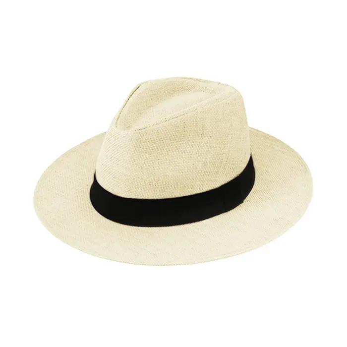 Chapeau de soleil en paille pour la plage, protection UV, chapeau de voyage d'extérieur, chapeau par