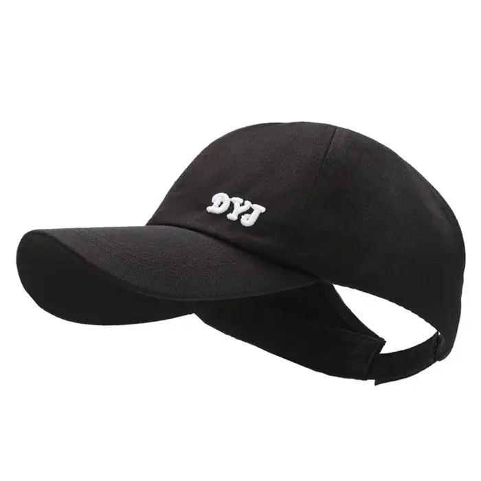 Casquette de baseball en coton avec trou pour queue de cheval, ajustable, amissié, pour printemps et
