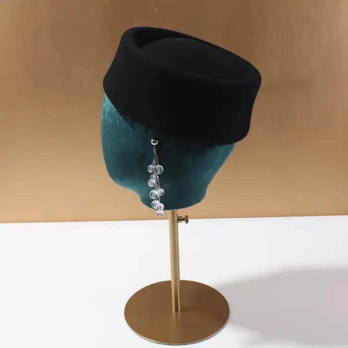 Casquette d'hôtesse en laine pour femmes, mode aristocratique rétro britannique, élégante, française