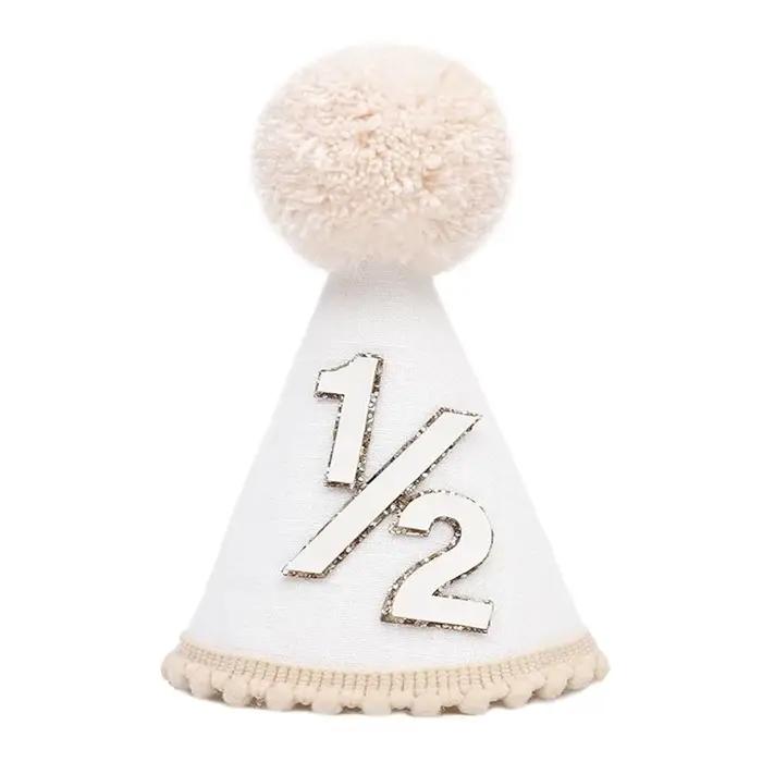 Chapeau de fête d'anniversaire pour bébé garçon et fille, vert, rose, accessoires Photo, demi-annive