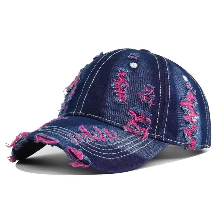 Chapeau de Baseball délavé en Denim rétro en détresse, Cool, mode Graffiti, chapeau de sport, tendan