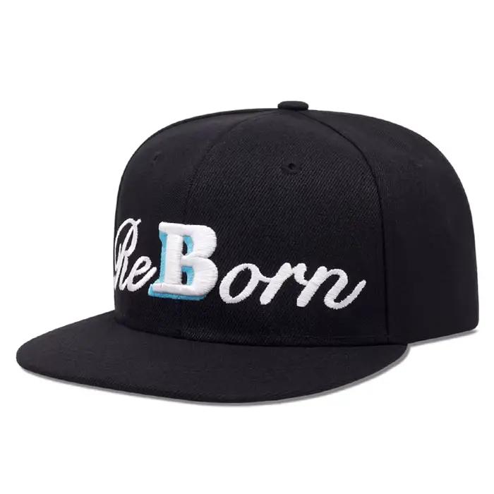 Nouveau Chapeau de Baseball Brodé Reborn Hip Hop Skateboarding 2026 – Casquette Unisexe à Bord Plat