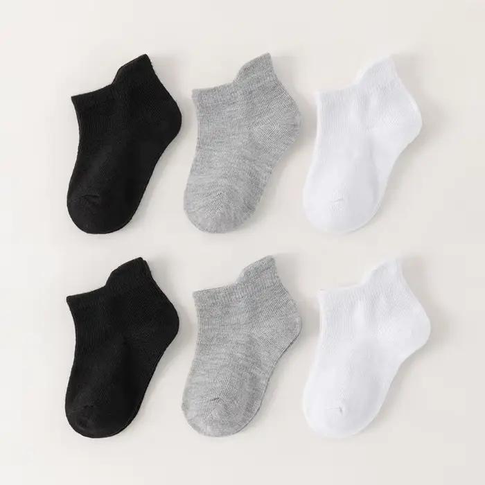 6 paires de chaussettes pour enfants, chaussettes blanches pour bébés garçons et filles