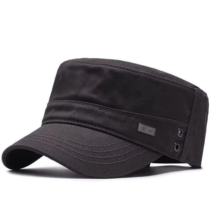 Casquette de baseball à visière en coton simple pour hommes, quatre saisons, chapeau plat, casquette