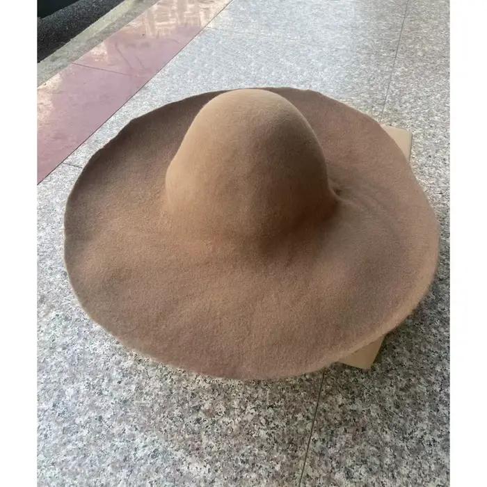 Unisexe 100% laine seau feutre chapeau Base automne hiver bricolage large bord capuche chapellerie a