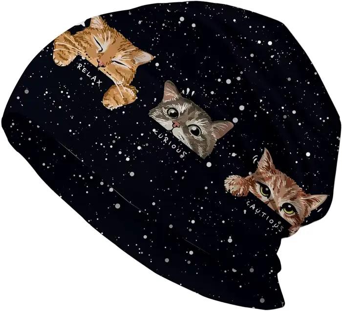 Bonnet de chat mignon pour hommes et femmes, chapeau ample, casquette tête de mort, vêtements de sau