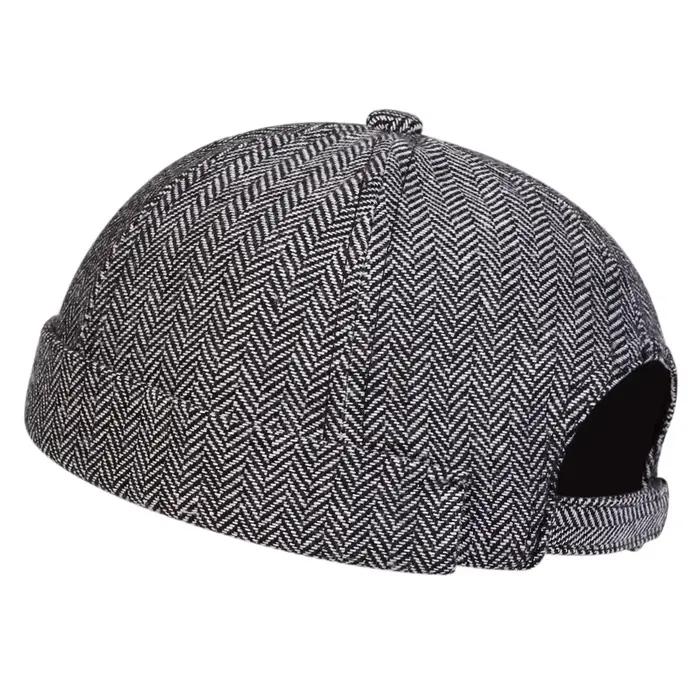 Casquettes pour hommes à motif pied-de-poule, ajustables, printemps et automne, style melon, hip-hop