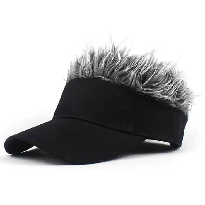 Chapeau de perruque unisexe en poils à pointes avec perruques à pointes, pare-soleil d'extérieur, ca