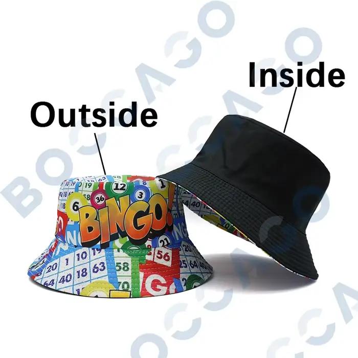 Chapeau Bob de Billard Amusant avec Impression de Lettres, Réversible, Pliable, Protection Solaire,