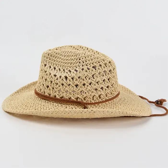 Chapeau de paille doux Panama pour hommes et femmes, chapeaux de plage de voyage respirants d'été, c
